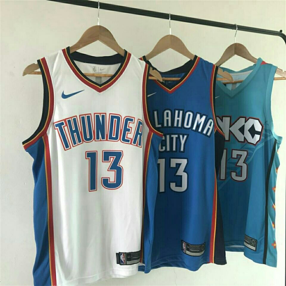 nba同款nba雷霆队球衣0号威少城市版篮球服套装13号保罗乔治雷霆球衣