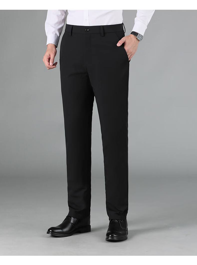 YAYA Men's 90% Goose Down Insulated Winter Suit Pants Thick Fleece Lined Straight Leg Trousers 16
