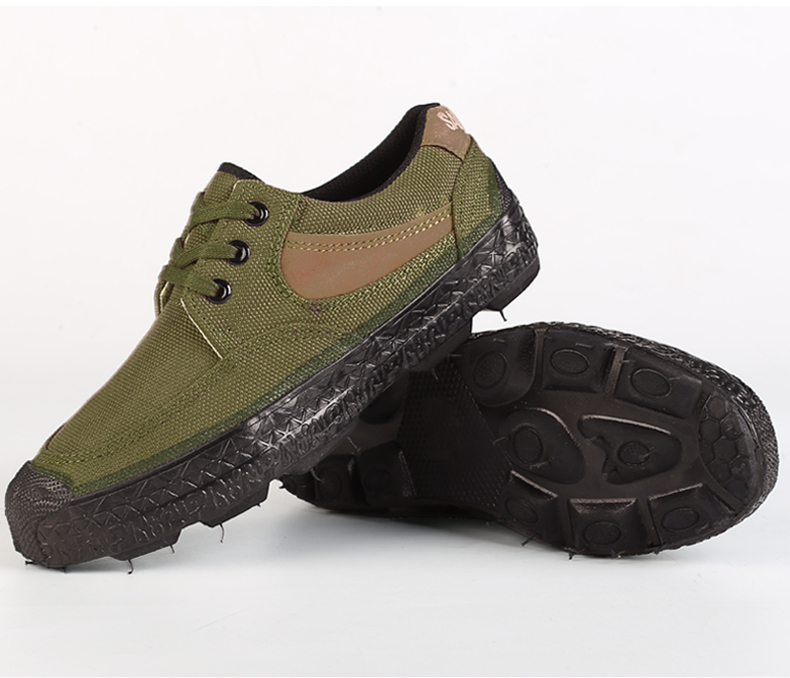 3539解放胶黄布鞋劳保低帮迷彩夏作训练工地劳动耐磨防滑透气红色46码