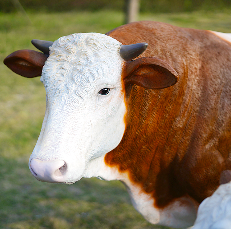 仿真黄牛雕塑摆件动物摆设西门塔尔牛大模型园林景观公园装饰户外米