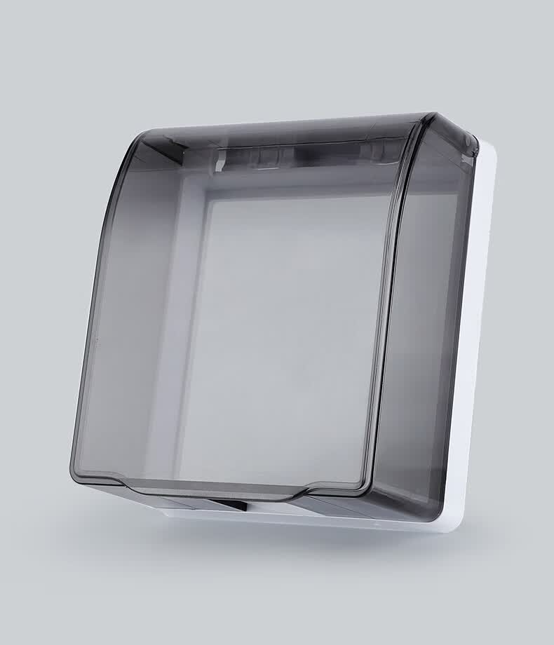 86型黑色插座保护盖防水盒粘贴式卫生间浴室防溅盒开关防水罩家用 86