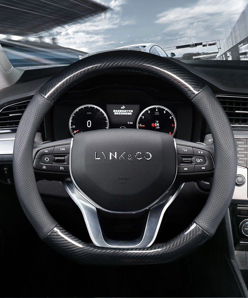 适用于2020新款领克01phev新能源领克02领克03方向盘套碳纤维把套d形