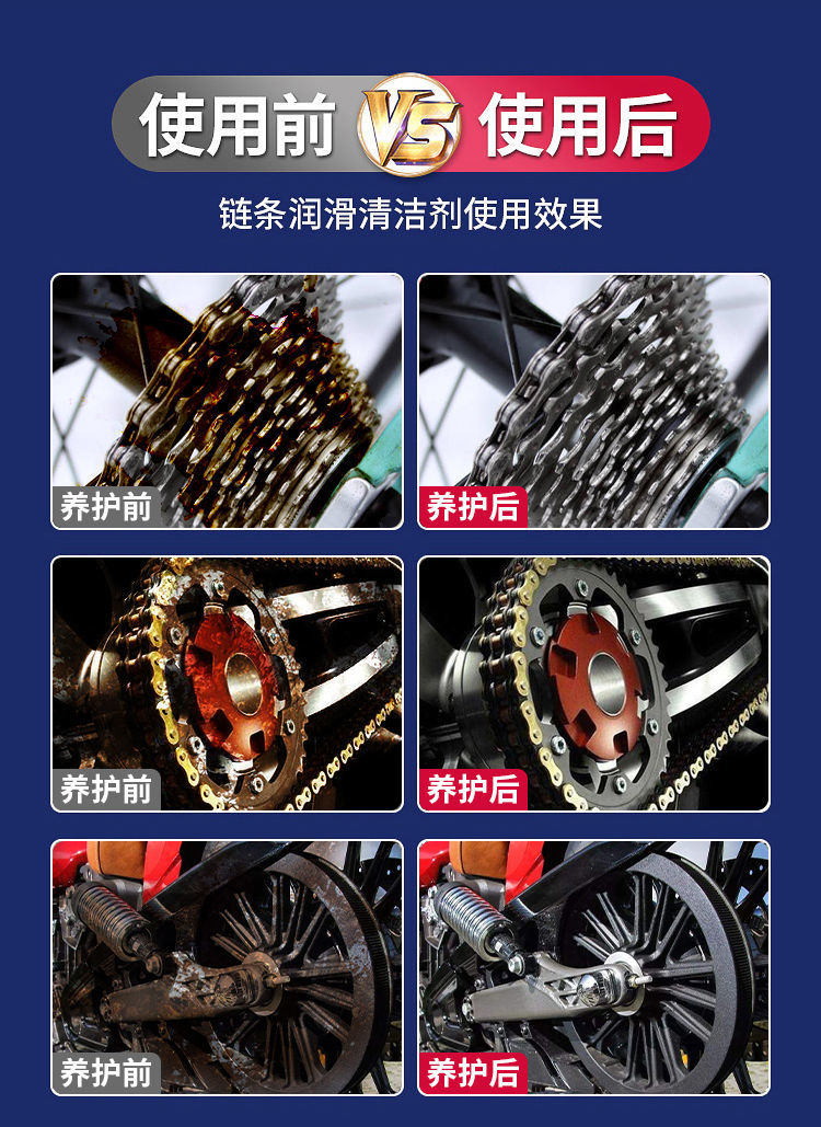 自行车链条清洗剂摩托车机车润滑油山地车齿轮去污清洁除锈剂保养450