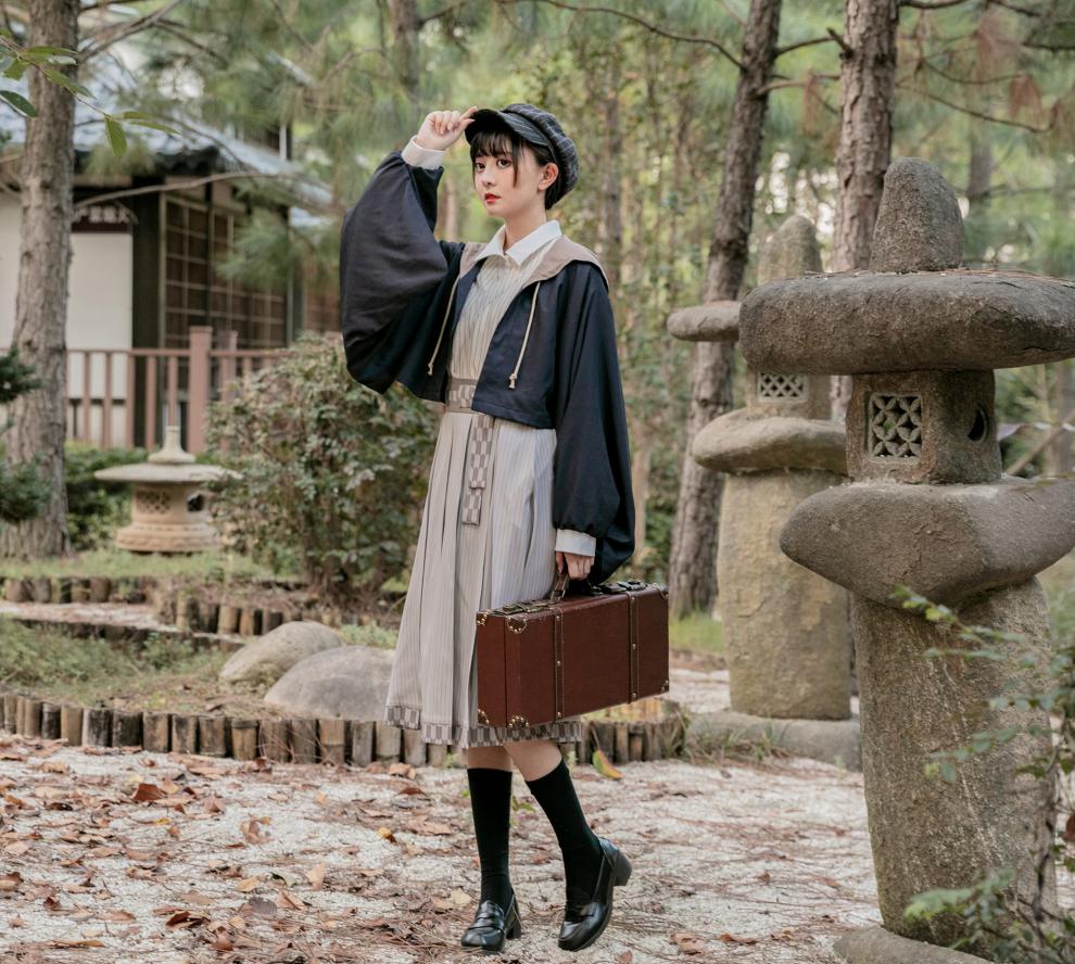 【御茶家】原创大正风套装jk制服男女情侣款秋冬日系和风外套长裙 和