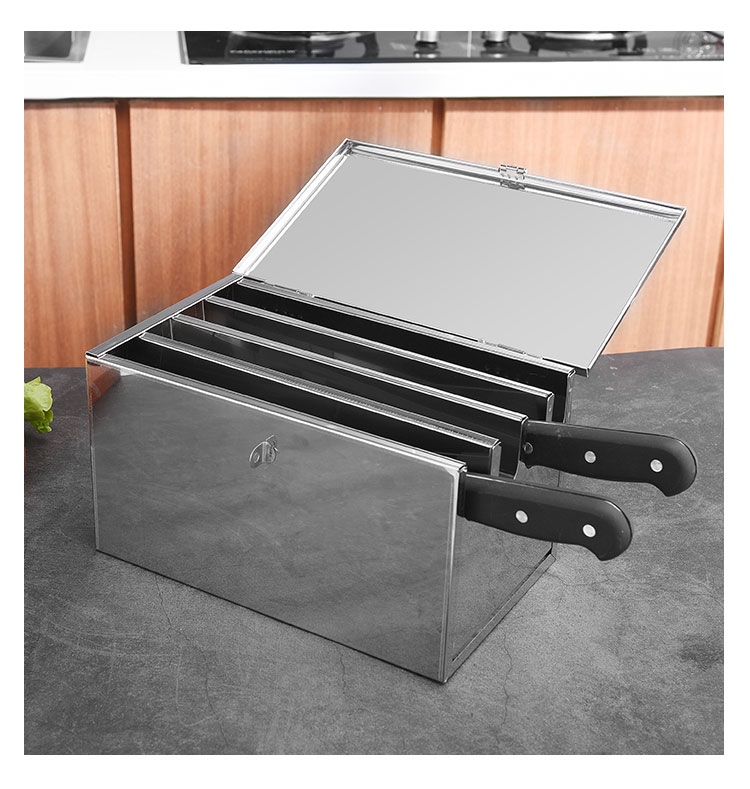 带锁的刀具箱不锈钢刀架带锁厨房带盖刀箱家用置物架酒店专用商用刀具