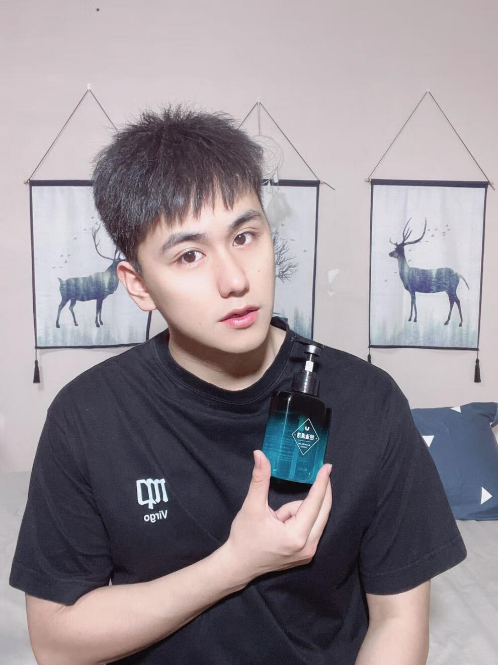 祛痘去黑头收缩毛孔补水保湿洁面小蓝瓶洁净洗发男士洗面奶男士洗发水