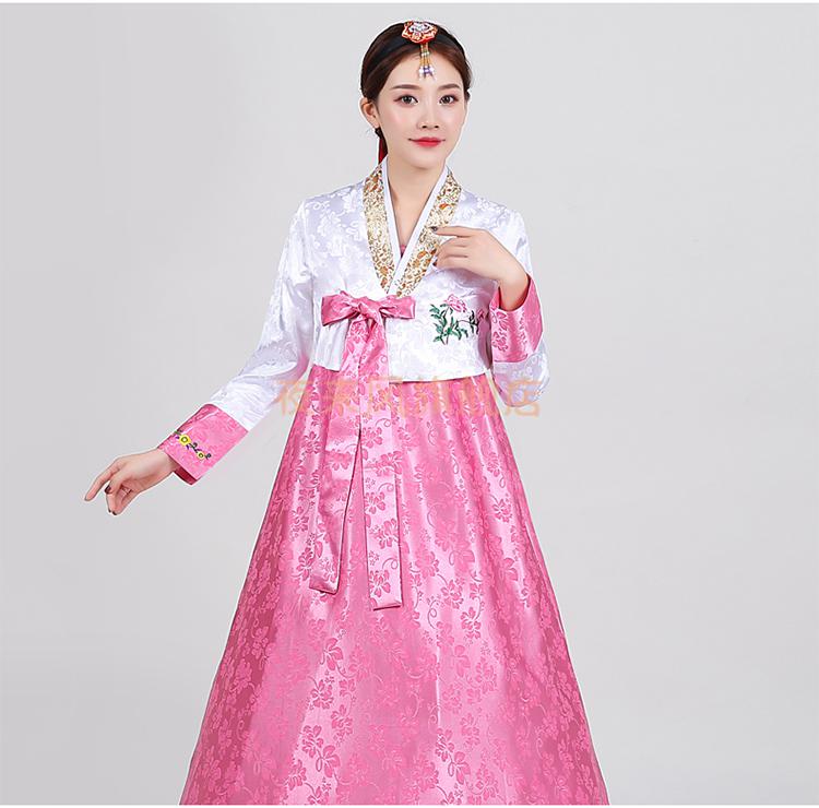 传统韩服古装女装朝鲜服族服装舞蹈演出服成人大长今宫廷礼服紫色浅黄