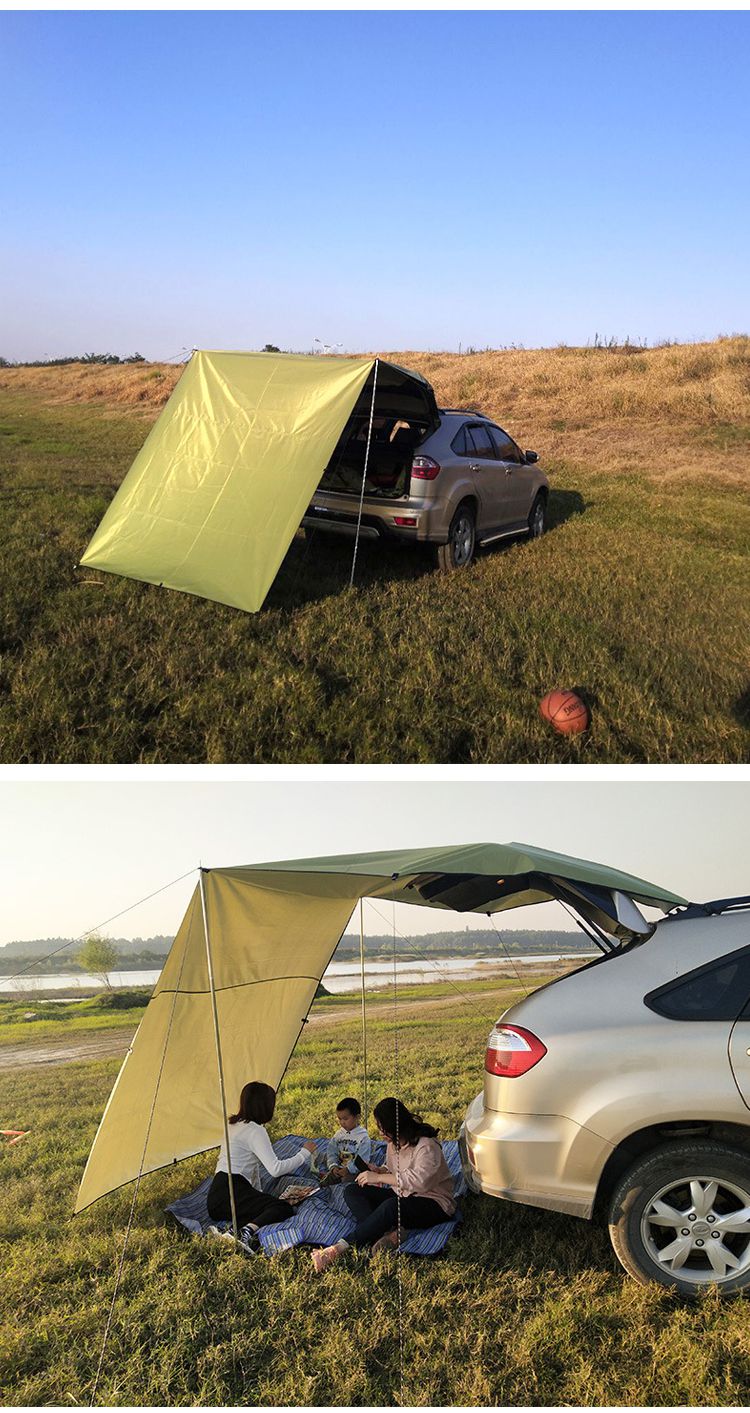 mariacher天幕帐篷车载边汽车suv皮卡轿车尾车侧户外涂银遮阳300150cm