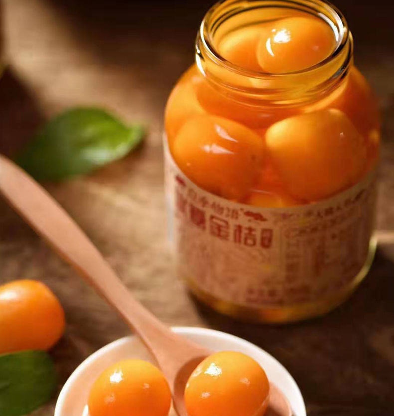 应季物语罐头 冰糖金桔罐头390gx4瓶即食蘑菇云杯安融金桔水果罐头 应