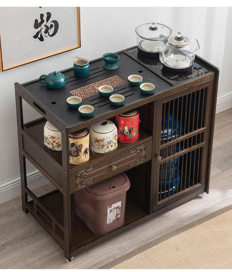 茶柜烧水壶一体现代客厅移动茶水柜茶台茶桌家用小茶车茶几边柜功夫