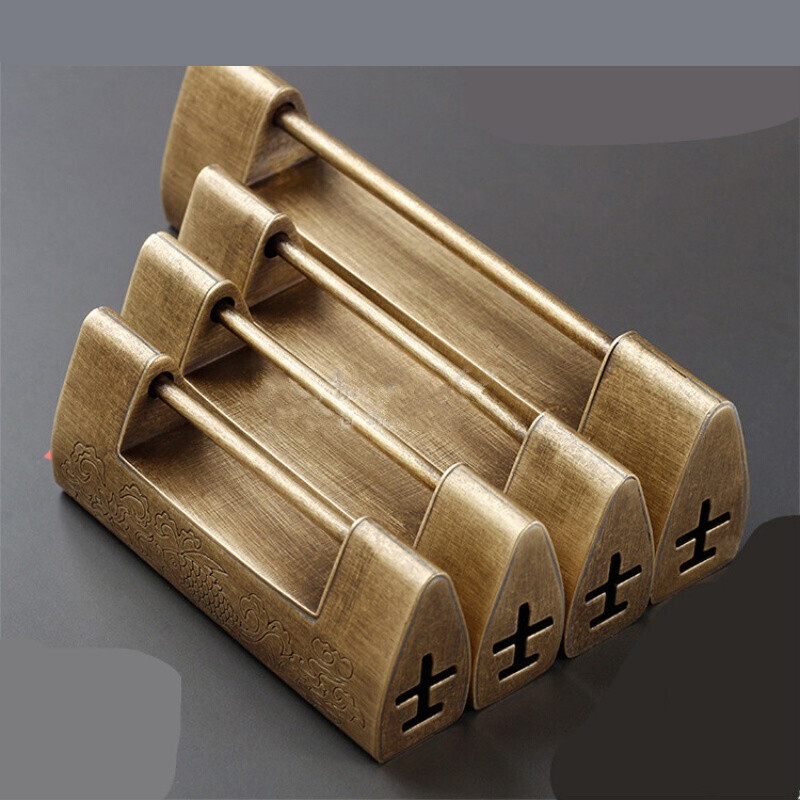 适用铜锁仿古挂锁大门锁仿古铜锁老式横开复古刻花铜小锁头木箱子柜门