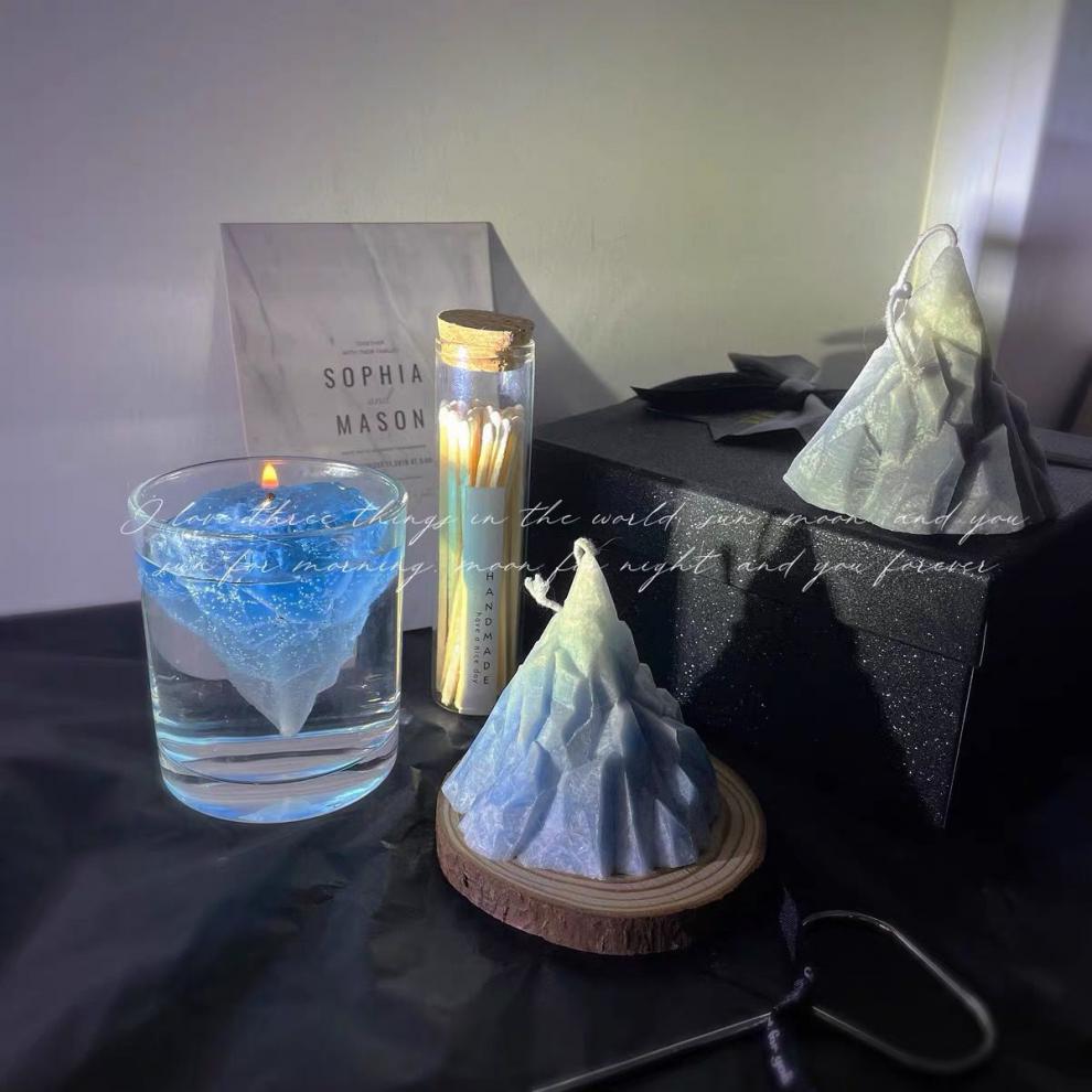 冰山香薰蜡烛卧室少女感留香持久房间家用空气清新香氛小众感 香薰