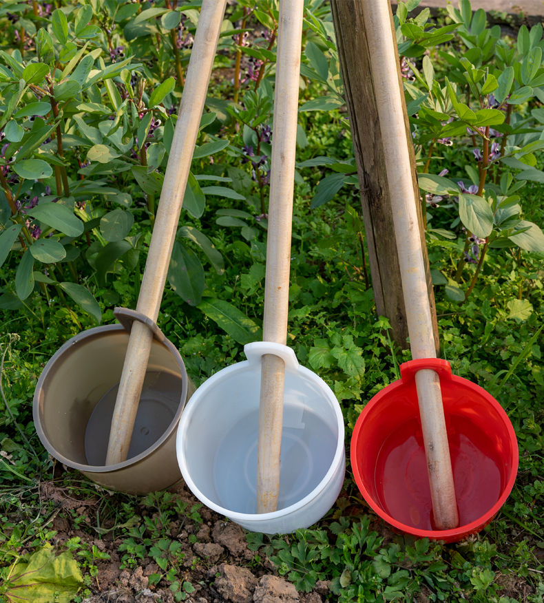 老式粪水瓢熟胶牛筋材料带木柄浇水施肥灌溉工具舀水瓢瓜当打捞勺牛筋