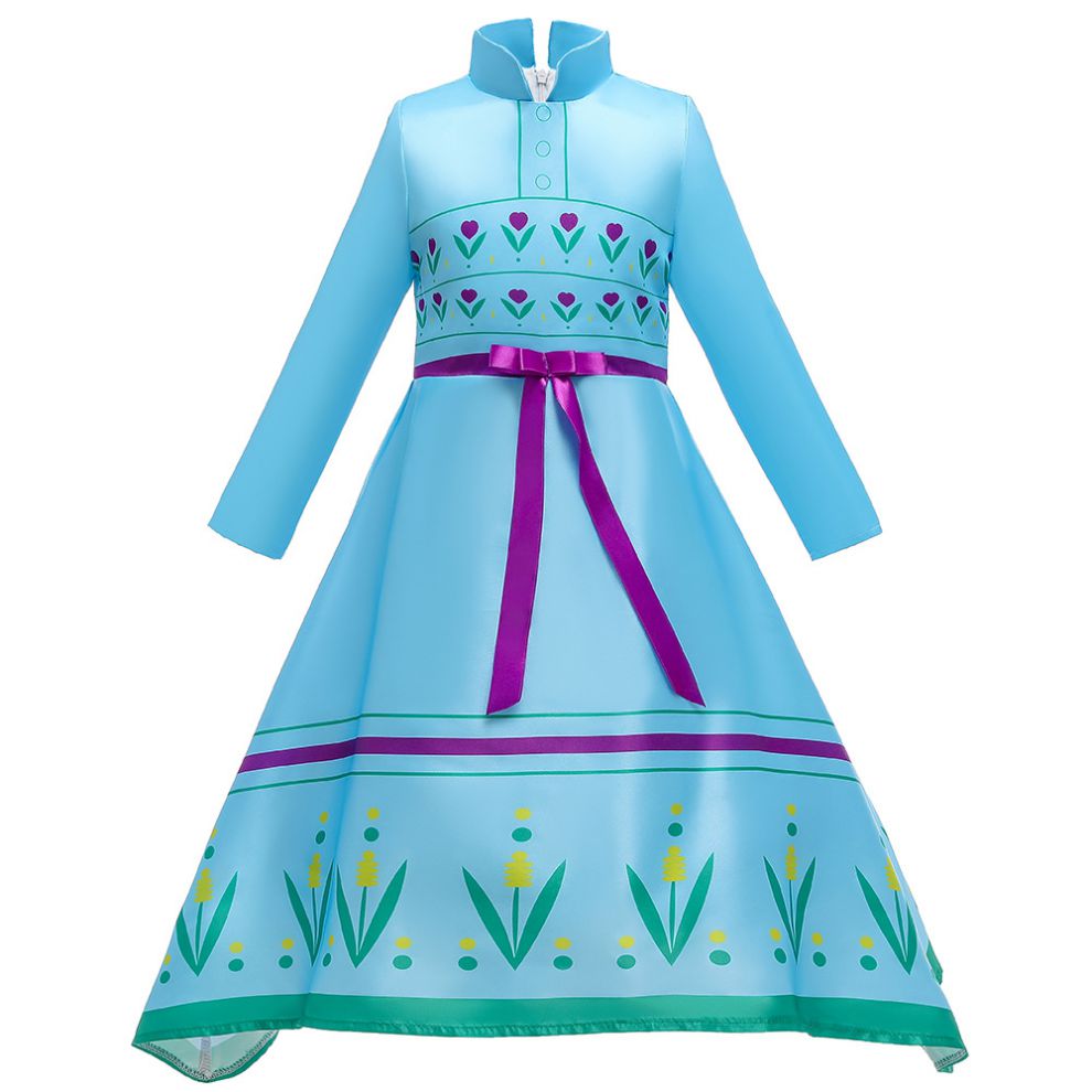 威普驰冰雪奇缘2安娜艾莎公主裙女爱莎公主裙子新款连衣裙bx1659玫红