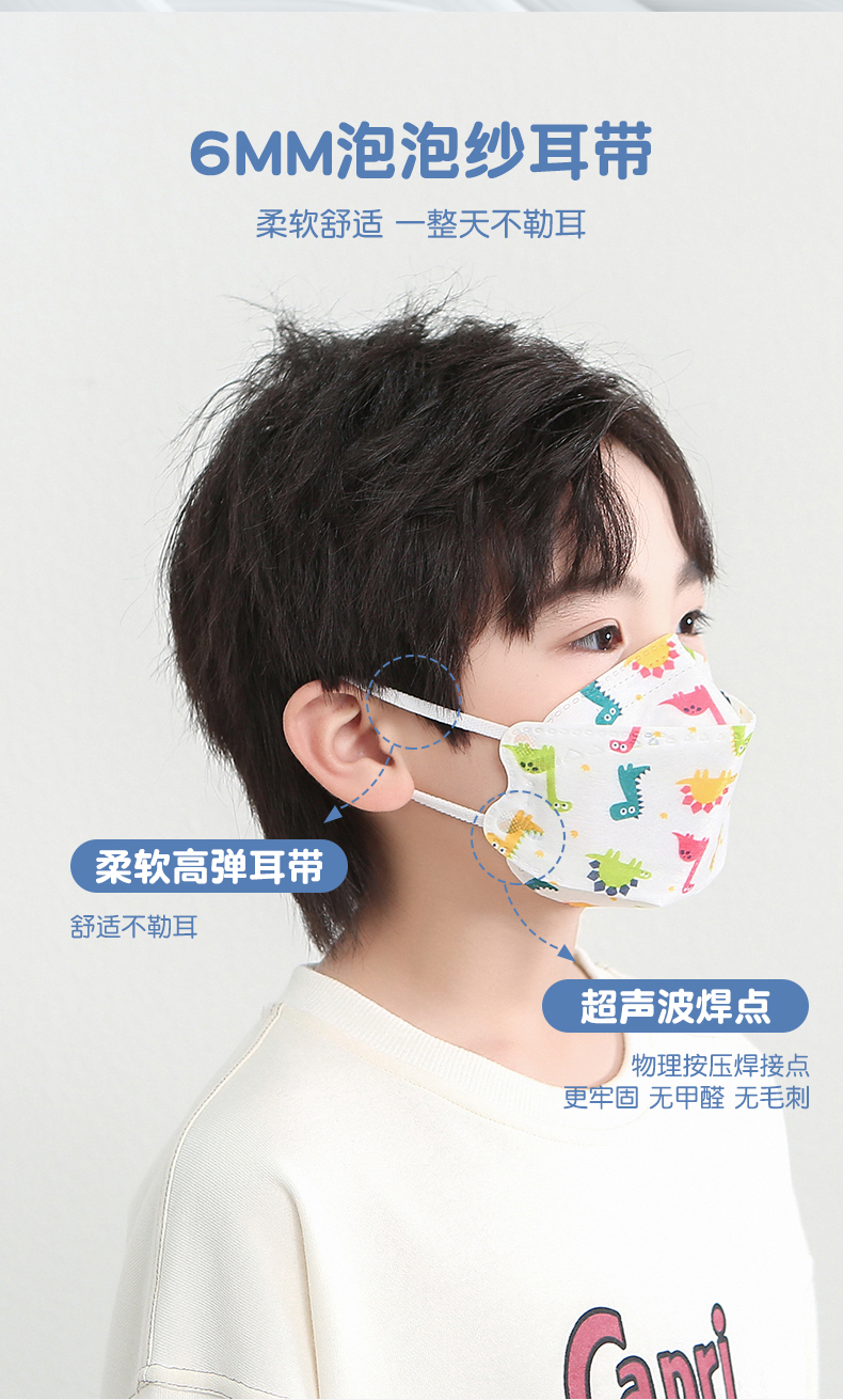 儿童口罩一次性医疗外科灭菌kf94男女小孩专用3d立体独立包装40只纯