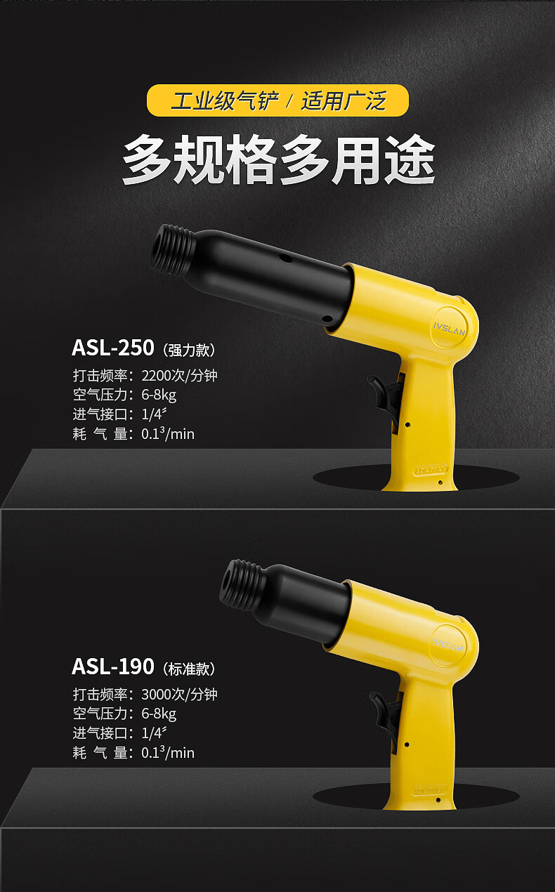 lan气锤气铲气锹风镐风铲式锤小型刹车片凿除锈器asl190工业级气动铲