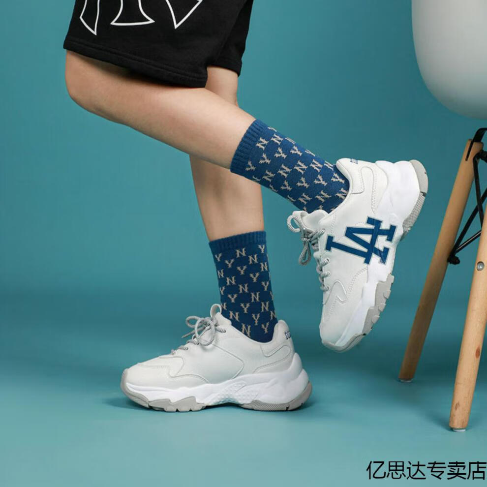 txs mlb ny夏季新款老爹鞋泫雅同款ins印花增高厚底男女学生休闲鞋 ny