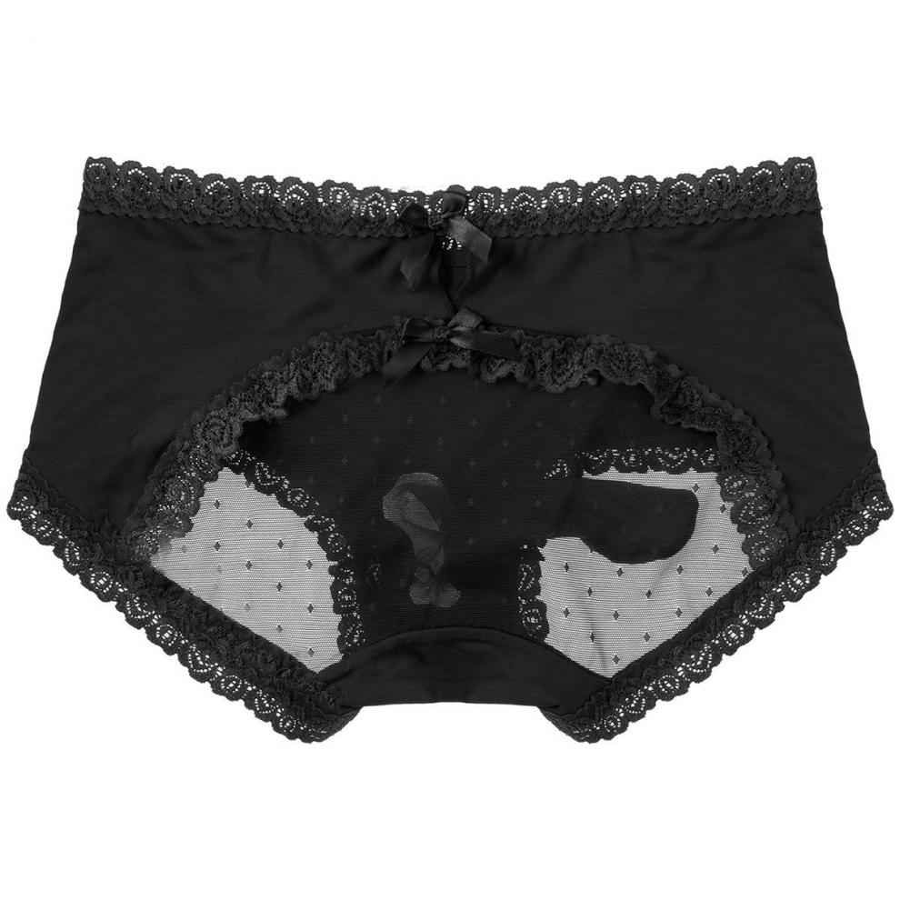 格拉斯薇 男士内裤女性化男性感冰丝枪弹分离三角内裤u型囊袋花边蕾丝