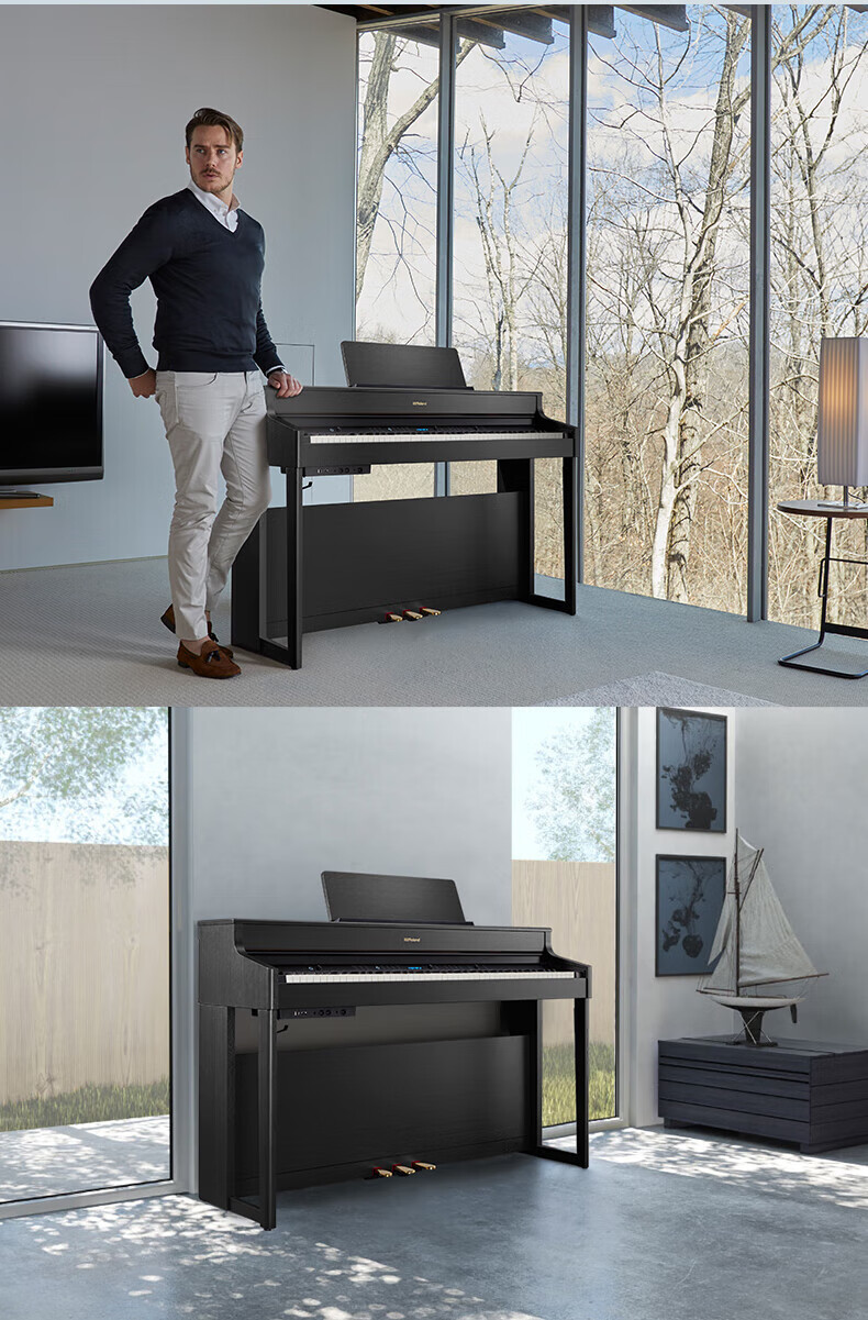 roland罗兰 hp701电子琴智能数码重锤88键家庭高端豪华立式钢琴 hp701