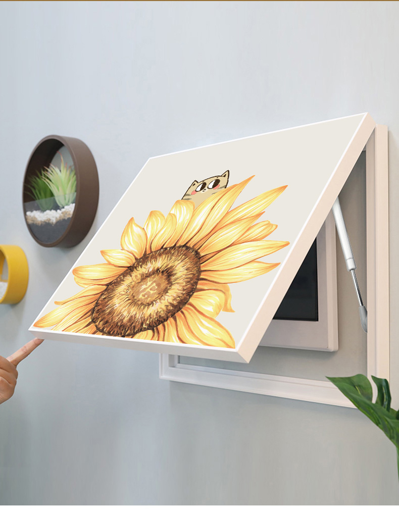 电表箱装饰画弱电箱装饰超薄向日葵电表箱装饰画正方形现代简约遮挡