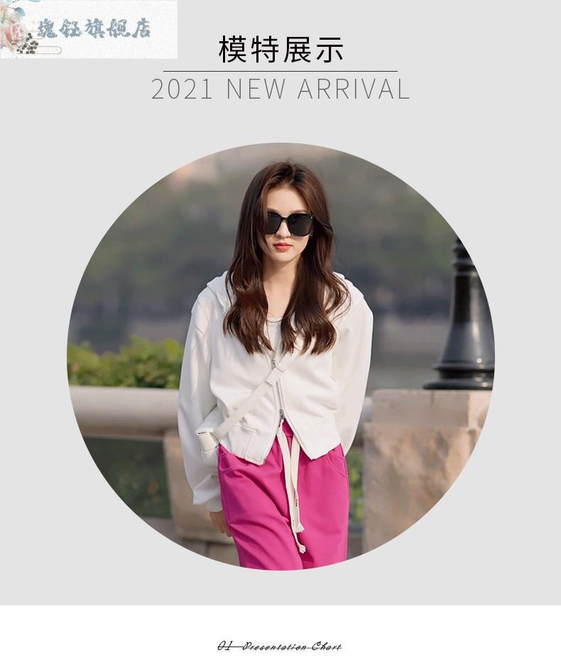 青春密码服装mumi春季新款连帽卫衣开衫双头拉链宽松显瘦短款女装 橦