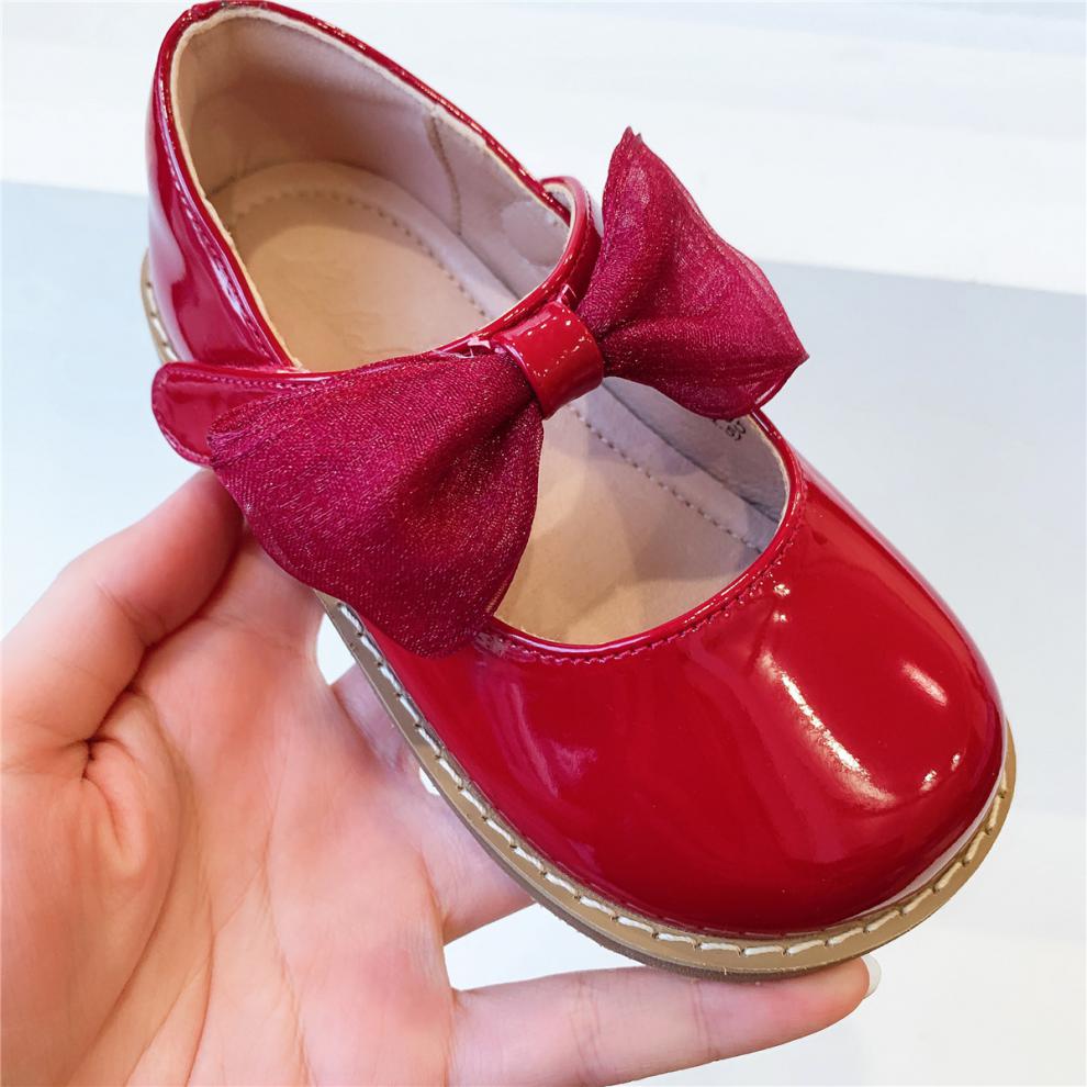 布乐鼠韩系儿童皮鞋女新款女童单鞋软底蝴蝶结宝宝玛丽珍鞋小女孩公主