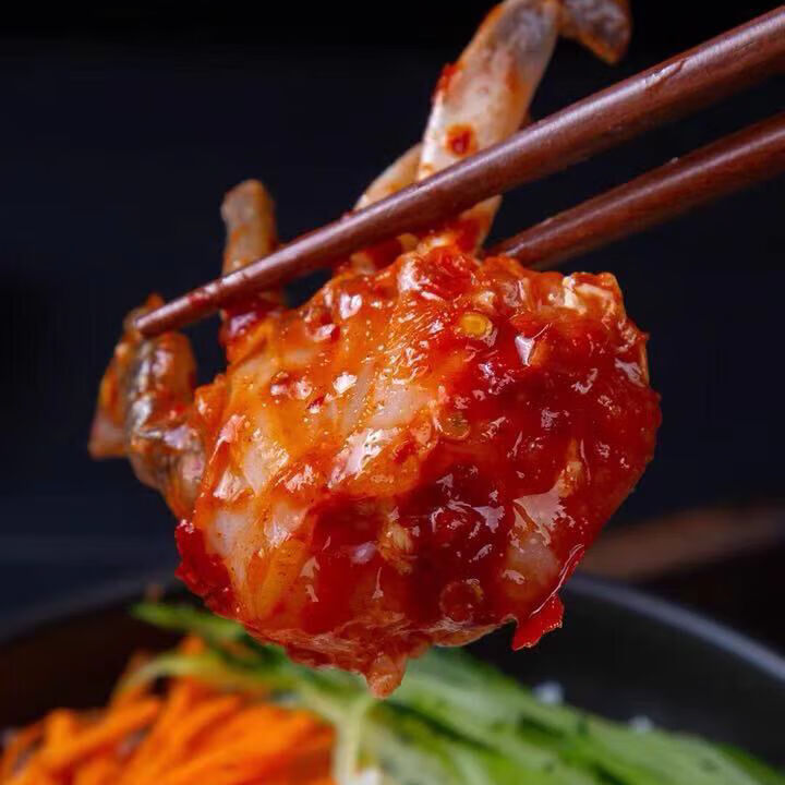 韩式酱蟹350g辣酱蟹泰式辣酱蟹生拌酱花蟹辣炝飞蟹甜辣酱蟹韩国料理1