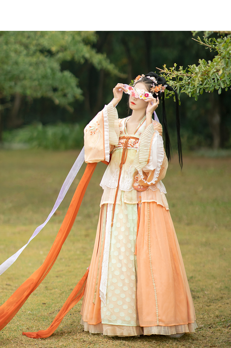 走秀款碧桃天晋制改良汉服女刺绣秋装晋襦1件xs