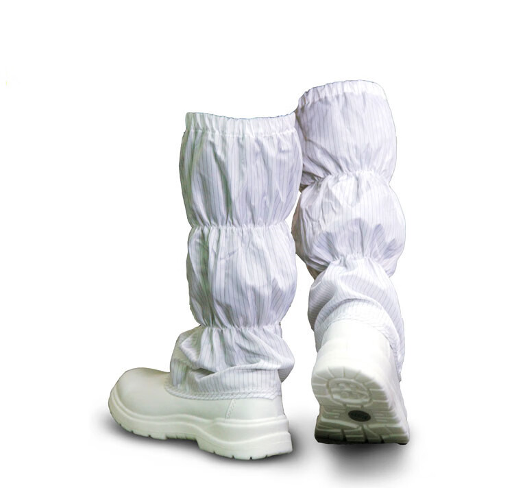 钢包头洁净鞋长筒钢包头无尘鞋防砸白色蓝色鞋防砸安鞋高筒靴钢板包头