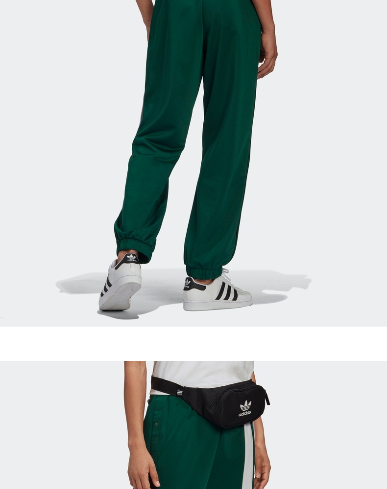 adidas阿迪达斯官网三叶草女装侧开纽扣束脚裤gj8277深绿白j2xot1807