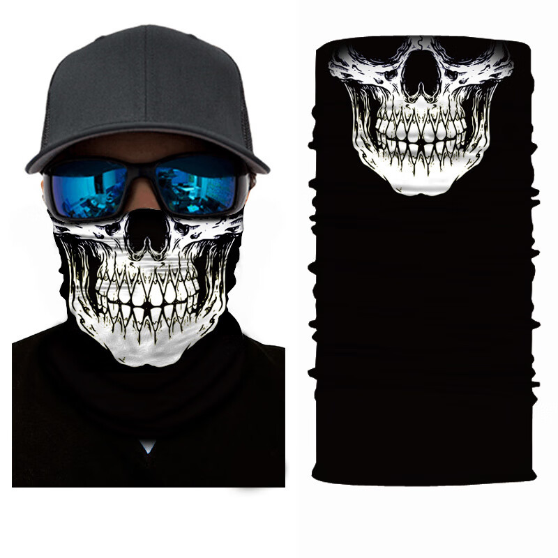 恐怖分子面罩百变魔术骷髅头巾夏男女多功能防风尘面罩男户外钓鱼脖套