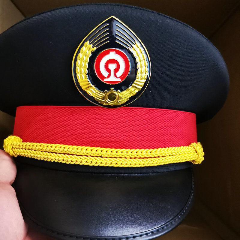 铁路大檐帽铁路大盖帽列车长帽子高铁司机大檐帽动车乘务员帽子60cm