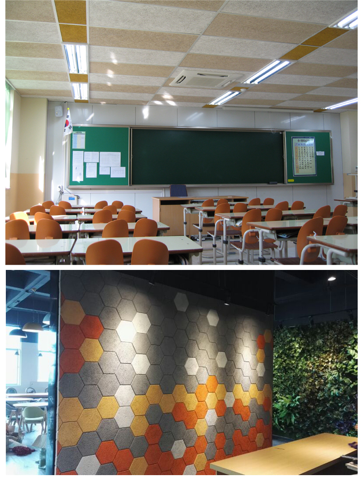 梦动六边形木丝吸音板阻燃火室内墙面吊顶影院隔音板装饰板材料六边形