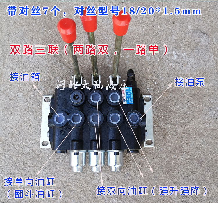 zsl118液壓多路換向閥分配器泵站雙向多路閥壓力錶油管對絲1米長油管