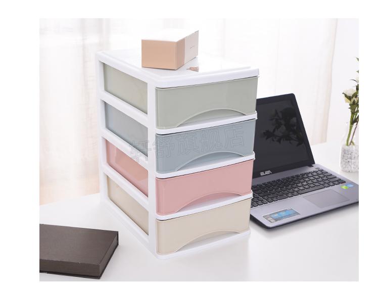 孙小美收纳箱办公桌面收纳盒简约塑料小抽屉式收纳柜书桌上学生文件