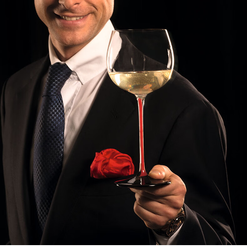 奥地利进口红黑领结波尔多勃艮第手工红酒杯香槟杯黑杆波尔多860ml