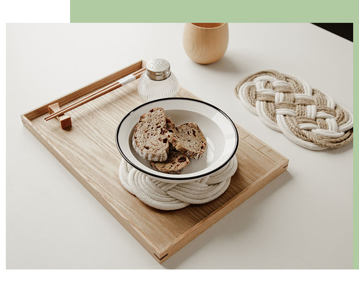 日式复古手工编织麻绳杯垫棉绳隔热垫棉麻防烫餐垫子美食摆拍道具