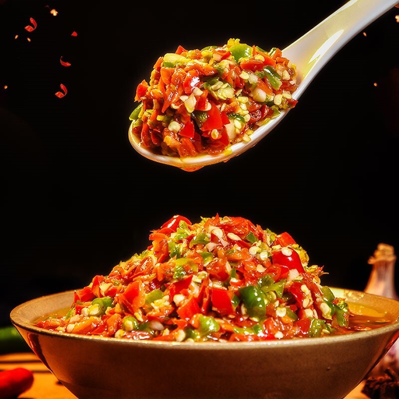 东北辣椒沫蒜蓉辣椒酱自制手工农家风味香辣剁椒下饭菜拌面拌饭酱