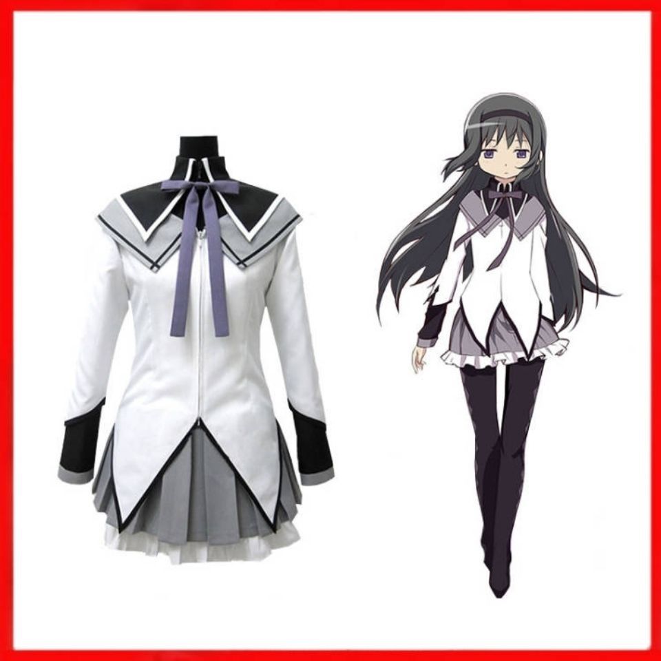 品质精选魔法少女小圆cos服晓美焰cos服黑长直变身战斗服cosplay服装