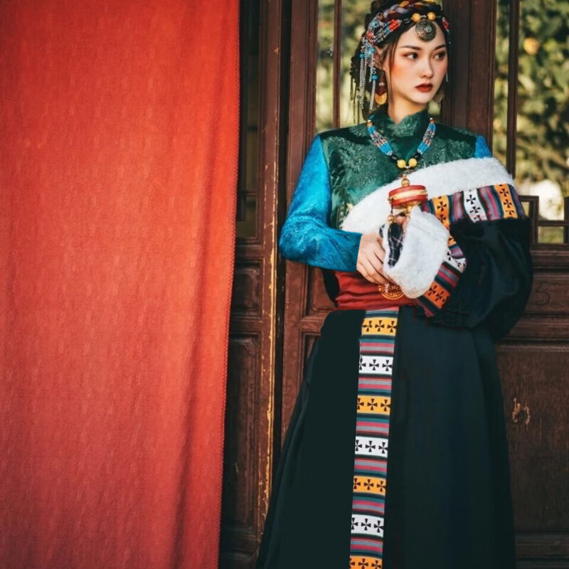 藏族服装女外套藏袍西藏民族风特色日常节日穿搭士藏式袍藏装藏服