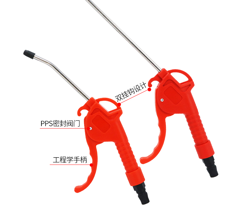 货车山耐气动高压吹尘枪气泵吹气尘枪工具风枪吹灰尘枪加长尘吹抢红无