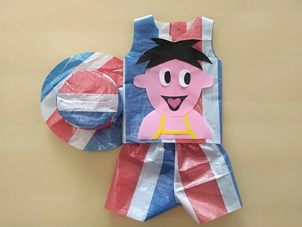 环保服装儿童时装秀幼儿园手工制作衣服男童创意亲子走秀演出表演
