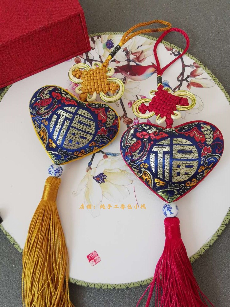 新升级马庄香包徐州马庄香包纯手工桃心福香包车饰挂饰品端午节防疫防