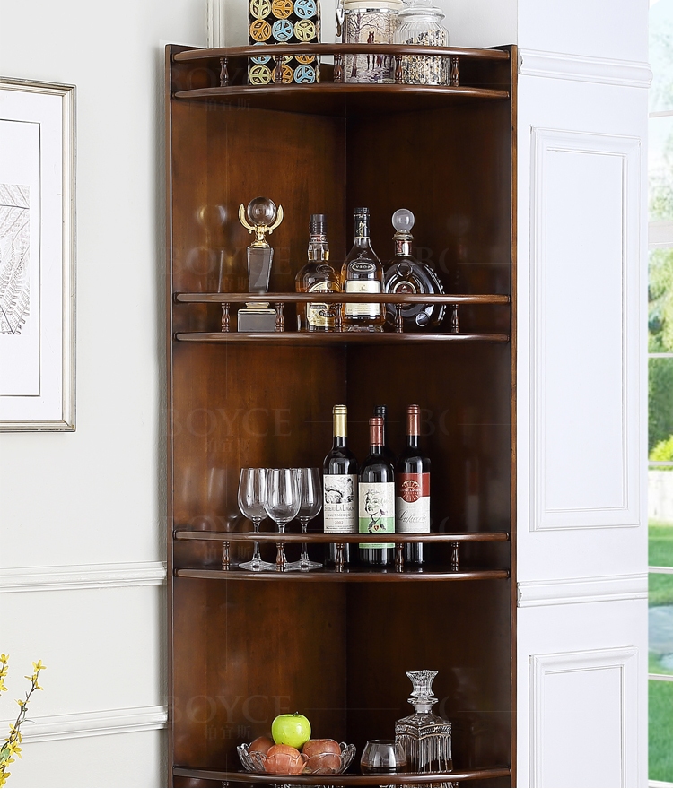 臻仙阁全实木角柜美式墙角柜欧式客厅三角扇形置物架餐厅拐角落地转角