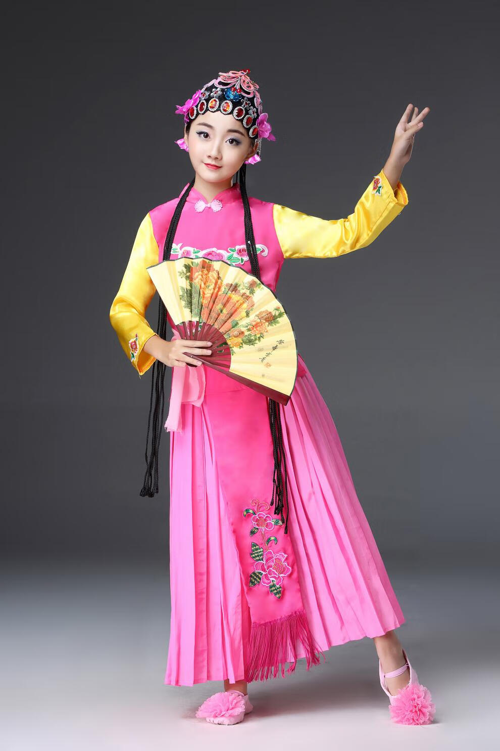 儿童京剧戏服装儿童舞蹈演出服小红娘小花旦俏花旦水梨园女童戏曲表演