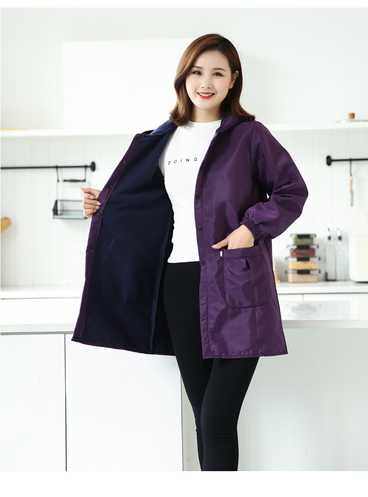 北方虎防水罩衣纽扣时尚罩衣女大人防油围裙家用厨房2021新款网红加绒