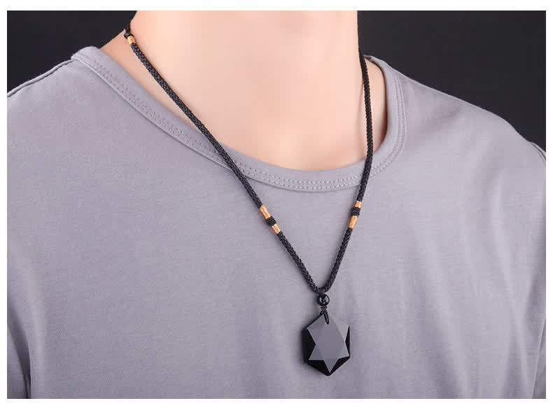 60京选臻品貔貅项链男士个性民族风潮人时尚简约青少年学生黑玛瑙