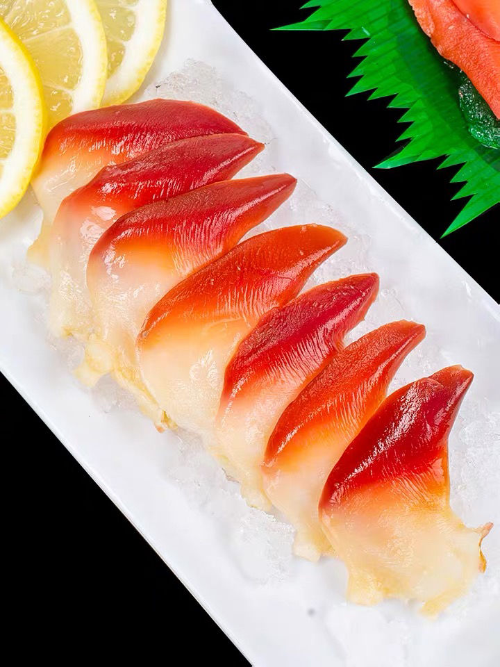 加拿大北极贝刺身大号新鲜生即食去内脏冷冻冰鲜海鲜16片一盘约110克