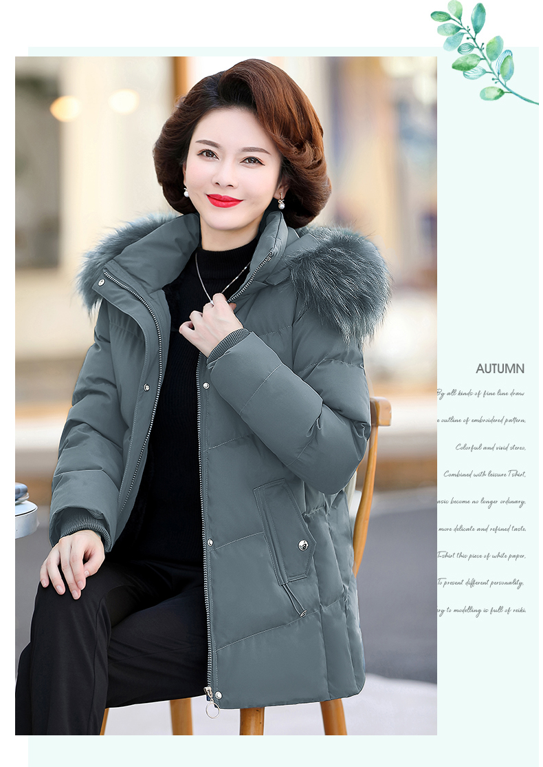 中长款加绒加厚棉服女冬季冬装新款棉袄中年短外套粉色常规短款棉衣l