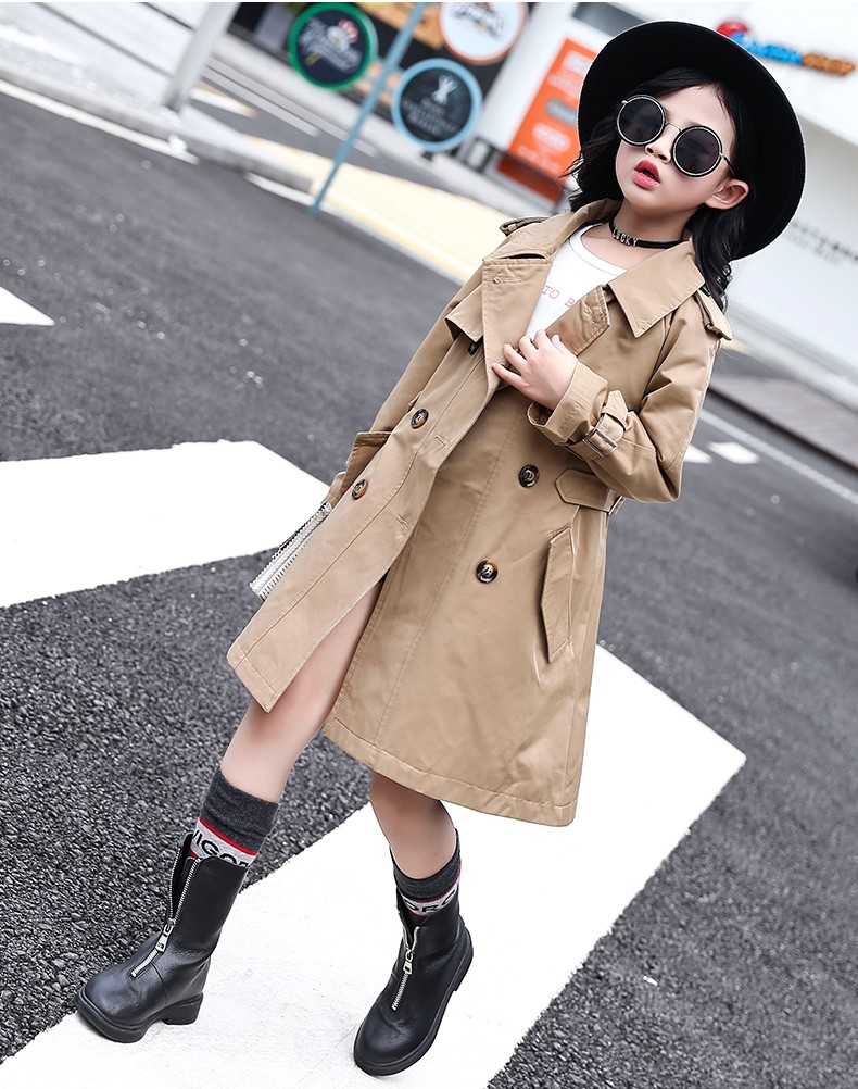 品牌特价捡漏童装女童外套风衣春秋装2021新款韩版中长款大衣儿童秋季